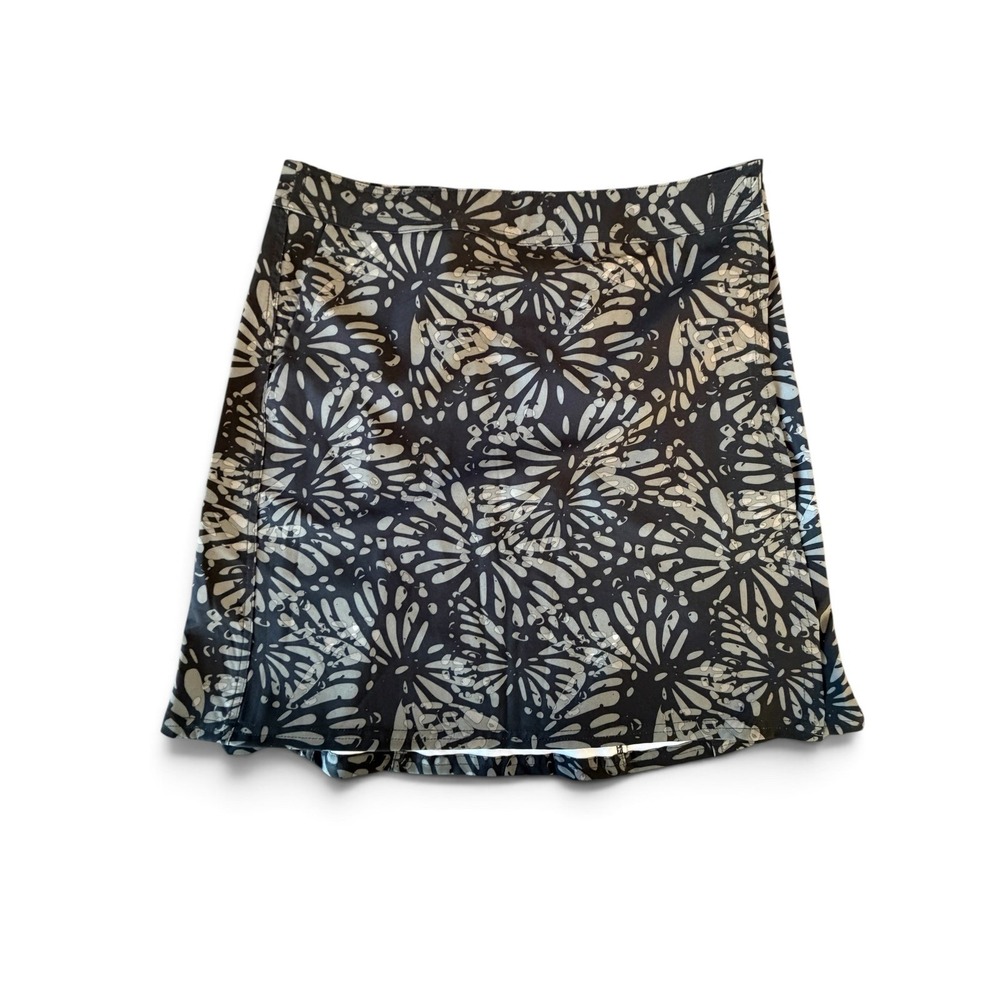 RipSkirt Hawaii Wrap Skirt sz M Shibori Butterfly Black Grey Length 2